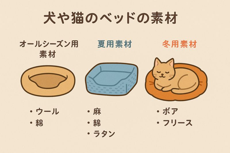犬や猫のベッドの素材