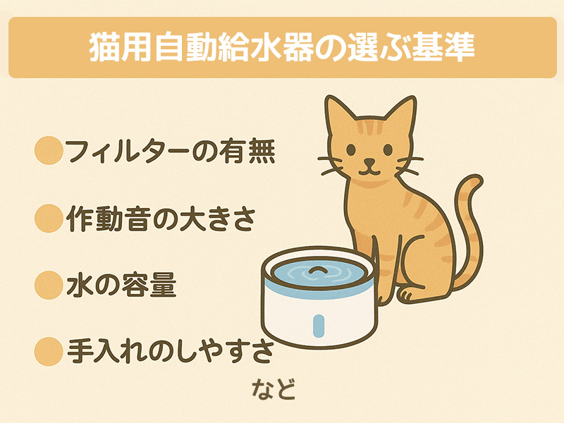 猫用自動給水器の選ぶ基準