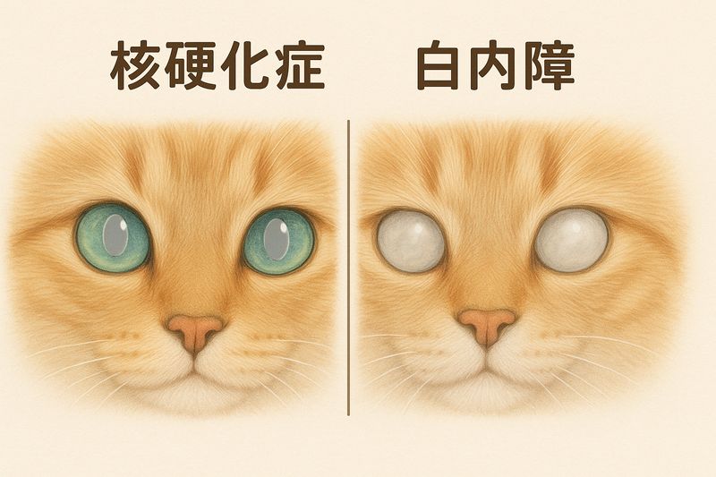猫の核硬化症と白内障の違い