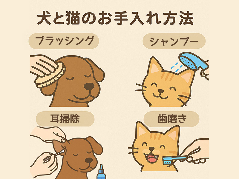 犬と猫のお手入れ方法