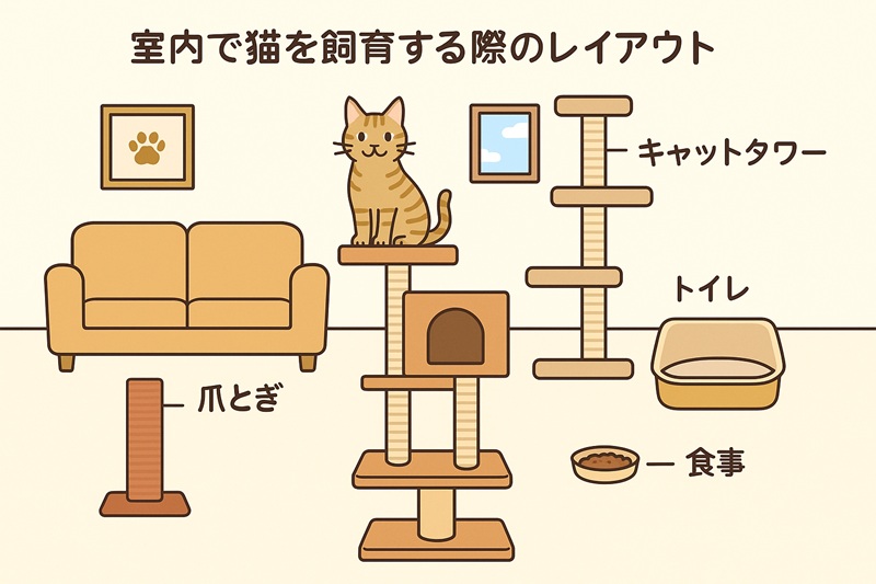 猫の運動不足対策の室内レイアウト