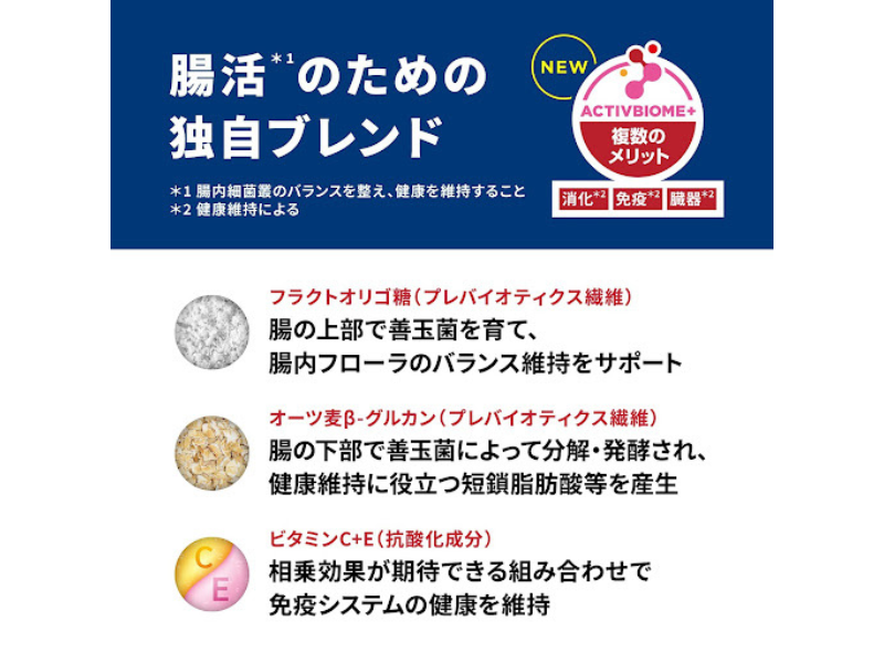 お腹や便に配慮した独自ブレンド